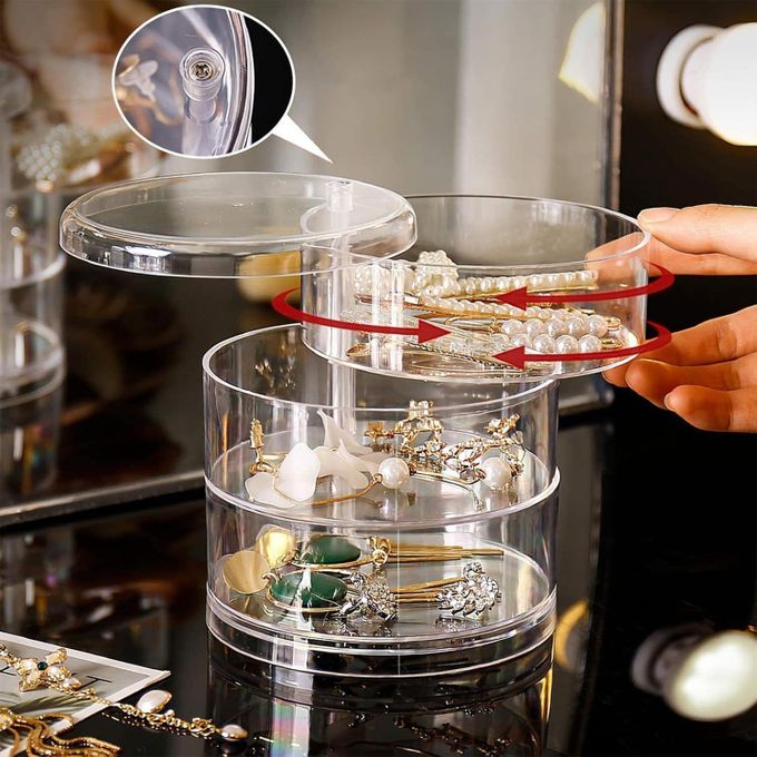 360 Rotatable 3 Layer Jewelry Organizer